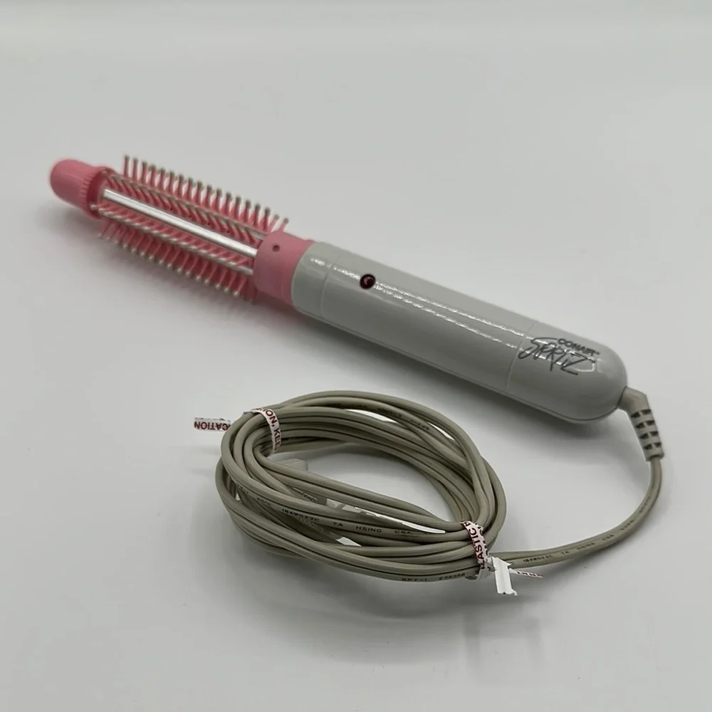 Vintage Conair Spritz pink and gray mist-enabled hair curling brush